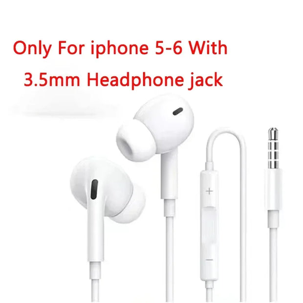 Apple iPhone 16 15 Pro Max 14 13 12 11 USB-C Lightning 3.5mm Wired Earphones