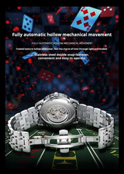 Men Mechanical Watch Automatic Luxury Gambling Rotating Plate Dial Wristwatch Man Casual Waterproof Luminous Clock Reloj Hombre