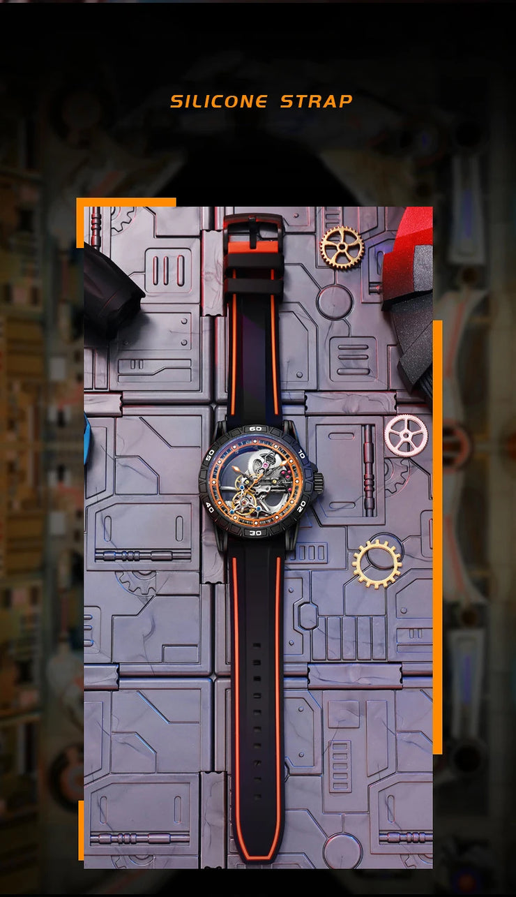 Men's Casual Mechanical Watch Automatic Luxury Brand New Sport Watches Man Hollow Out Fashion Waterproof Business Luminous Clock