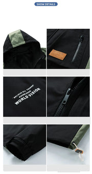 Men Jacket Hoodie Loose Outerwear Hiking Sportswear Mens Casual Breathable Jackets Male Windbreaker Plus Size L-9XL Men Clothing