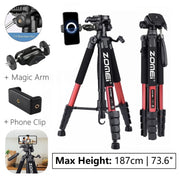 187cm/73.6in Tall Zomei Aluminum Alloy Portable Tripod