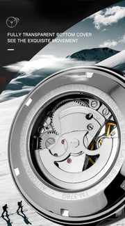 Forsining Official Automatic Mechanical Skeleton Watch Men Stainless Steel Skeleton Luminous Hands Military Business Waterproof
