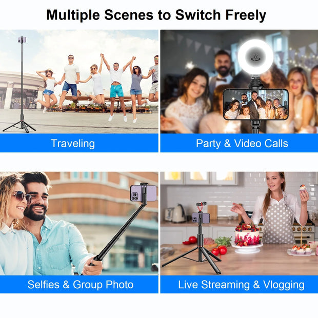New Portable 72 Inch Selfie Stick Tripod