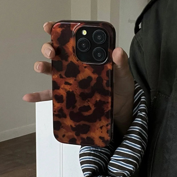 New Retro Amber Texture Laser Phone Case