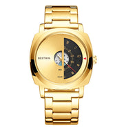 UTHAI Men's Quartz Watch Fashion Leisure Business Watch Waterproof Personalized Pointer Alloy Steel Band Watch