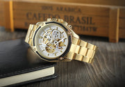 2024 Stainless Steel Skeleton Mechanical Watch Male Automatic Movement Man Wrist Watches Waterproof High End Luxury reloj hombre