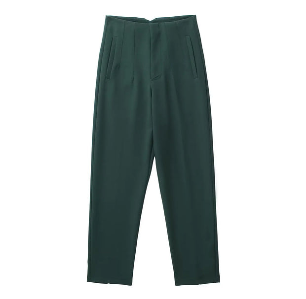 TRAFZA Women Elegant Solid Pencil Pants High Waist Pant For Women Casual Streetwear Woman Trousers Office Wear Chic Pant