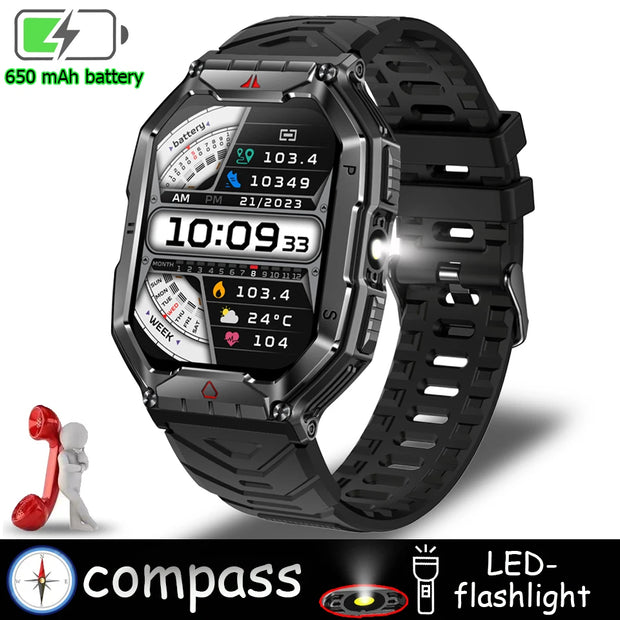 New Rugged Military LED Flashlight Smart Watch