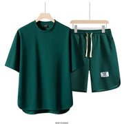 2025 Summer Sets Men Fashion Short Sleeve Shirt/Shorts Two-piece Mens Streetwear Loose Hollow Out Set Mens Short Sets M-4XL TZ16