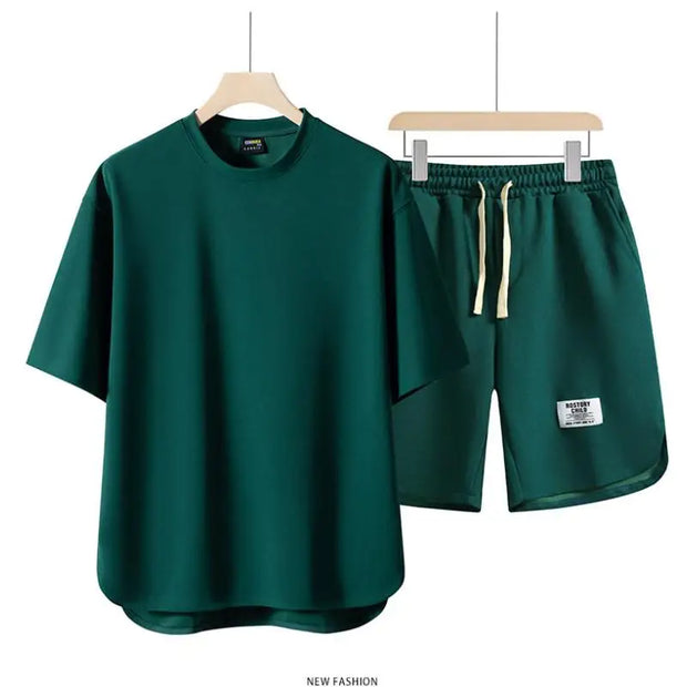 2025 Summer Sets Men Fashion Short Sleeve Shirt/Shorts Two-piece Mens Streetwear Loose Hollow Out Set Mens Short Sets M-4XL TZ16
