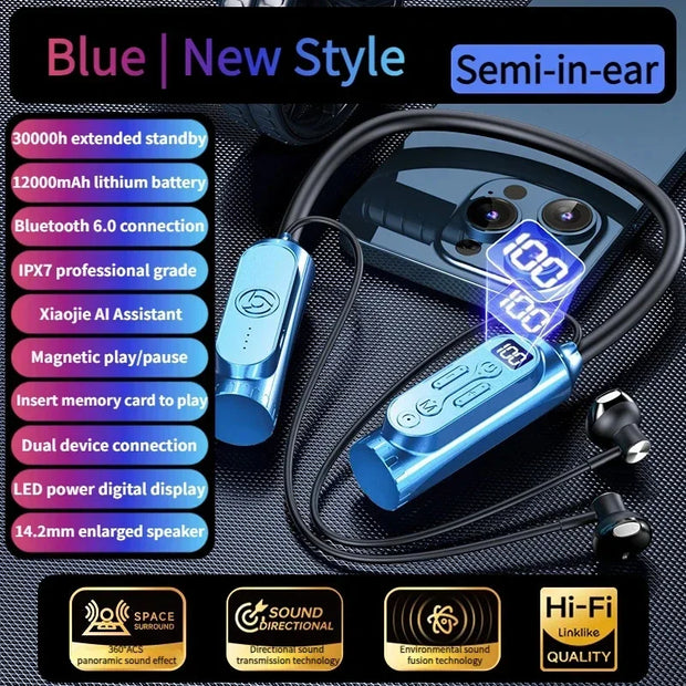 12000mAh In-ear/Semi-in-ear Bluetooth Headset