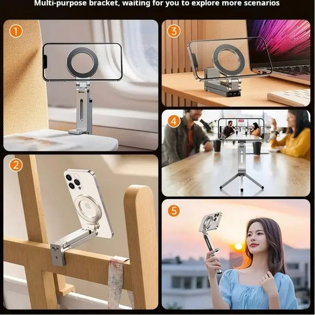 New Foldable Magnetic Phone Tripod Holder