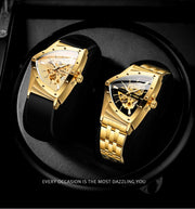 Winner Military Triangle Steel Skeleton Automatic Movement Man Watch Sports Mechanical Watches Luxury Waterproof Silicone Strap