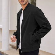 2024 Autumn Retro Suede Solid Color Men's Jacket Casual Zipper Pocket Top Male Coat Winter Long Sleeve Streetwear Men's Clothing