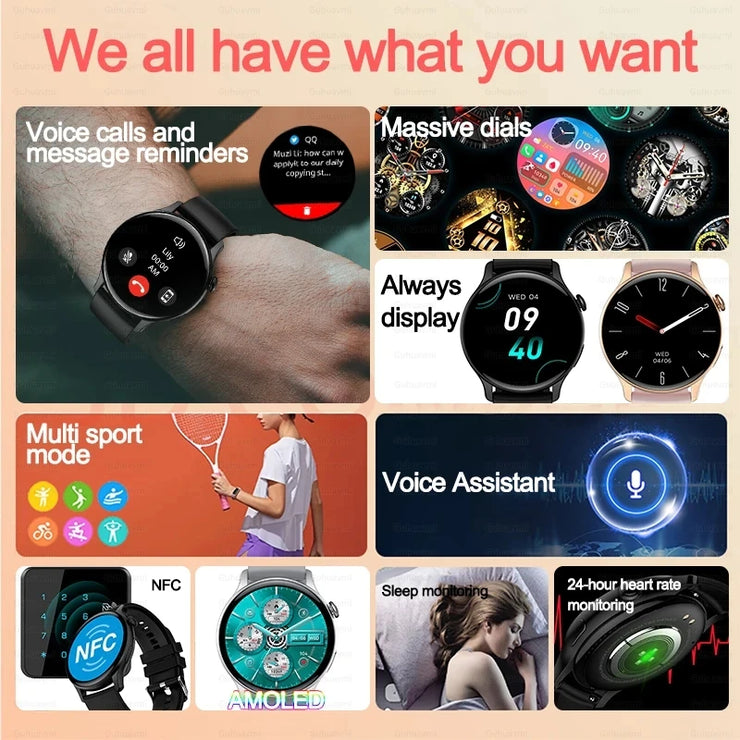 Women 466*466 Screen GPS Track Sport Watches