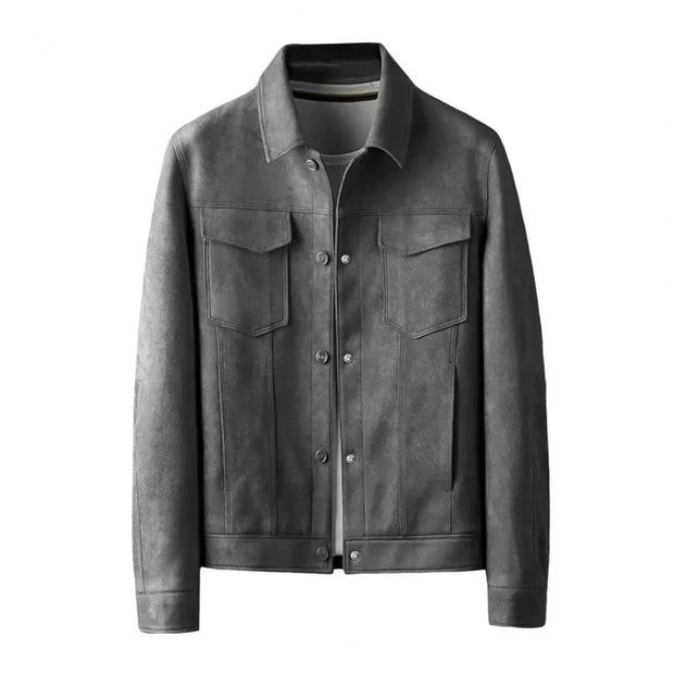 Men Urban Jacket 2024 Autumn Oversize Casual Jackets High Street Pockets Laper Zipper Suede Thick Coat Loose Mens Windbreaker