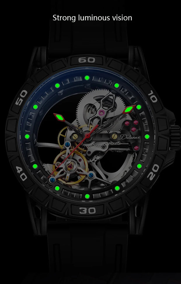 Men's Casual Mechanical Watch Automatic Luxury Brand New Sport Watches Man Hollow Out Fashion Waterproof Business Luminous Clock