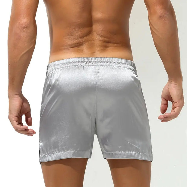 Men's Sleep Bottoms Sexy Pajamas Shorts Soft Silky Loose Boxers Shorts Underwear Men Home Lounge Arrow Panties Men Sleepwear