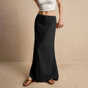 Summer Vacation Women's Summer Maxi Skirt Drawstring Low Waist A Line Casual Skirts Bodycon Long Skirt Beach Women's clothing