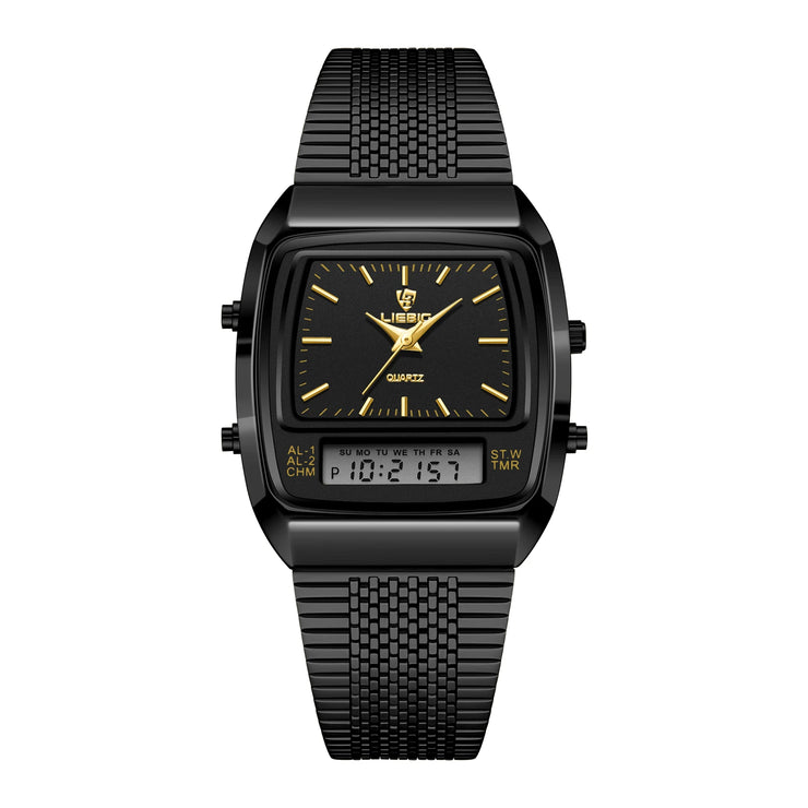 New Fashion Golden Steel Strap Quartz Sport Watch