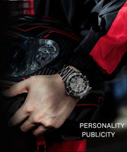 Forsining Official Automatic Mechanical Skeleton Watch Men Stainless Steel Skeleton Luminous Hands Military Business Waterproof