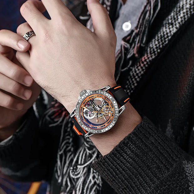 Men's Casual Mechanical Watch Automatic Luxury Brand New Sport Watches Man Hollow Out Fashion Waterproof Business Luminous Clock