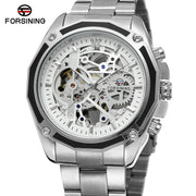 2024 Stainless Steel Skeleton Mechanical Watch Male Automatic Movement Man Wrist Watches Waterproof High End Luxury reloj hombre