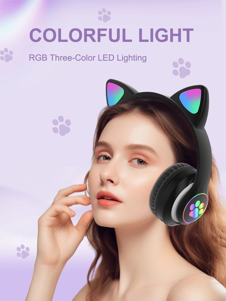 Mic Control LED Stereo Music Phone Bluetooth Headset