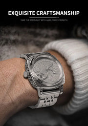 GLENAW  Mechanical Wristwatch Watches Men Surfing Sailboat Pointer Luminous Transparent Skeleton Mechanical Leather Male Clock