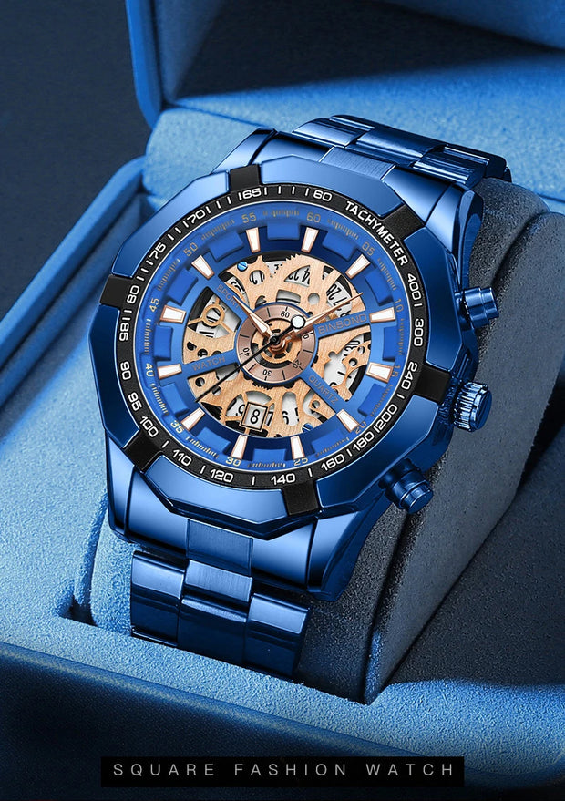 BINBONG Business Men's Watches Waterproof Calendar Luminous Fashion Quartz Watch For Man Stainless Steel Male Clock Reloj Hombre