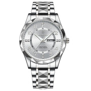 Men Quartz Waterproof Date Week Luminous Wristwatch