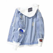 Men Coat Stylish Super Soft Denim Jacket Relaxed Fit Single Breasted Outerwear Coat for Riding