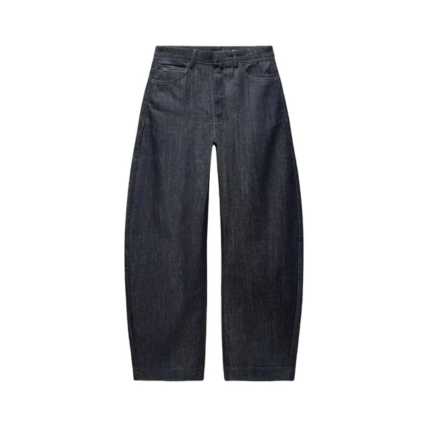 RARA Women's Denim Suit Set with Deep V Corset Blazer and Wide Leg Pants Stylish for Urban Fashion and Formal Occasions