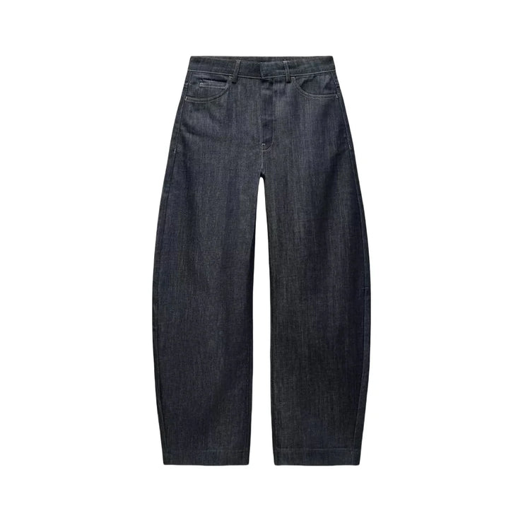RARA Women's Denim Suit Set with Deep V Corset Blazer and Wide Leg Pants Stylish for Urban Fashion and Formal Occasions