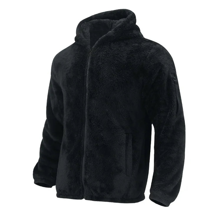 2025 Men's Casual Double-sided Plush Warm Jacket Autumn Winter Thick Wool Coats Solid Hooded Fleece Hoodies Loose Men Clothing