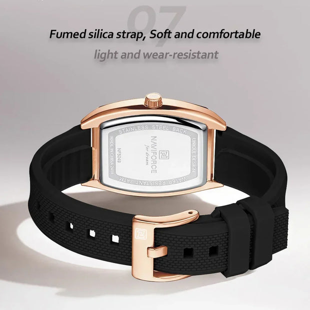 NAVIFORCE NF5049 New Women Watch  Fashion Elegant for Ladies Sports Waterproof Silica Strap Quartz Clock