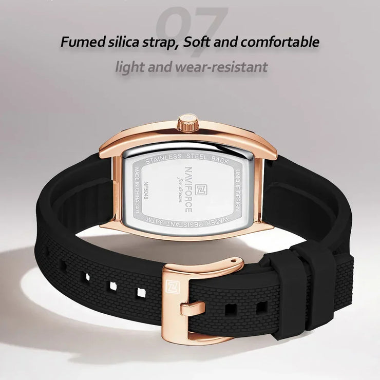 NAVIFORCE NF5049 New Women Watch  Fashion Elegant for Ladies Sports Waterproof Silica Strap Quartz Clock