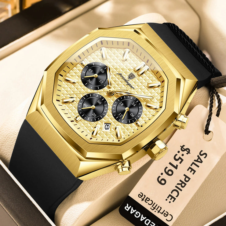 Men Waterproof Luminous Chronograph Wristwatch