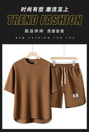 2025 Summer Sets Men Fashion Short Sleeve Shirt/Shorts Two-piece Mens Streetwear Loose Hollow Out Set Mens Short Sets M-4XL TZ16