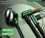 3.5mm/Type-C 90 Degree Elbow Plug Headphones