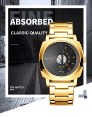 UTHAI Men's Quartz Watch Fashion Leisure Business Watch Waterproof Personalized Pointer Alloy Steel Band Watch