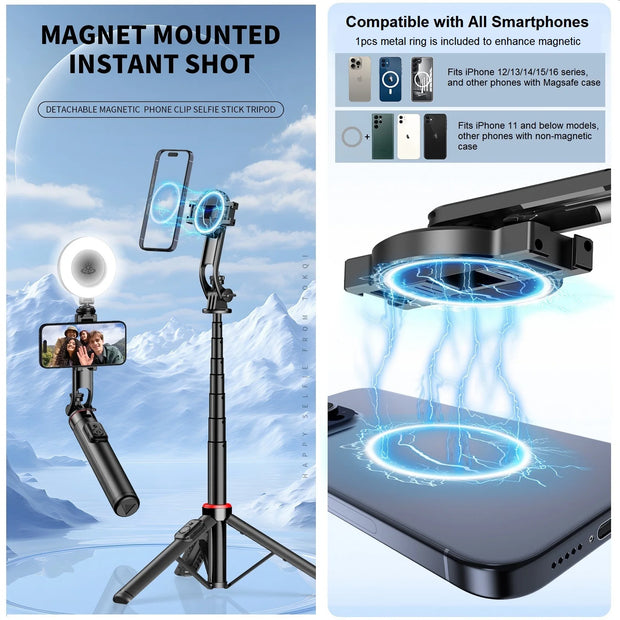 New Magnetic Selfie Stick Tripod Stand