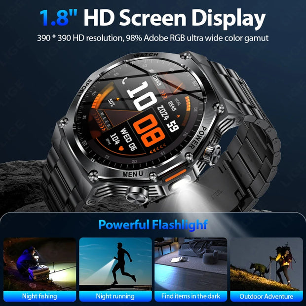 800mAh Large Battery Heart Rate Blood Oxygen Health Smartwatch