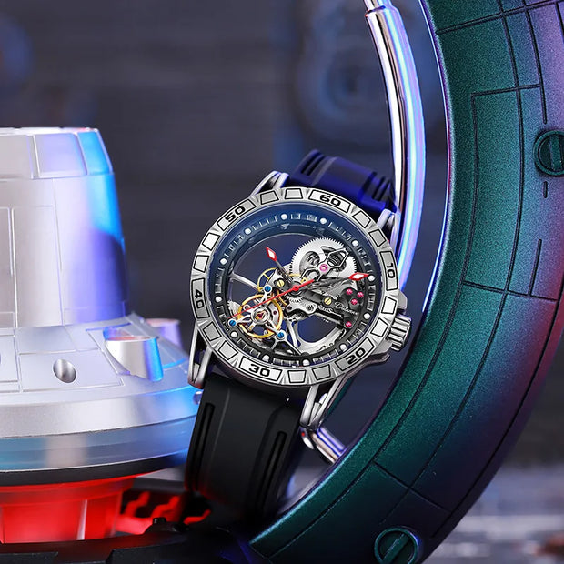 Men's Casual Mechanical Watch Automatic Luxury Brand New Sport Watches Man Hollow Out Fashion Waterproof Business Luminous Clock