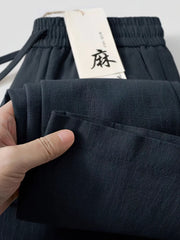 Straight Casual Cotton Linen Pants Men Wide Leg Lightweight Baggy Cotton Sweatpants Male Walking  Jogger Trousers Work