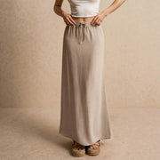 Summer Vacation Women's Summer Maxi Skirt Drawstring Low Waist A Line Casual Skirts Bodycon Long Skirt Beach Women's clothing