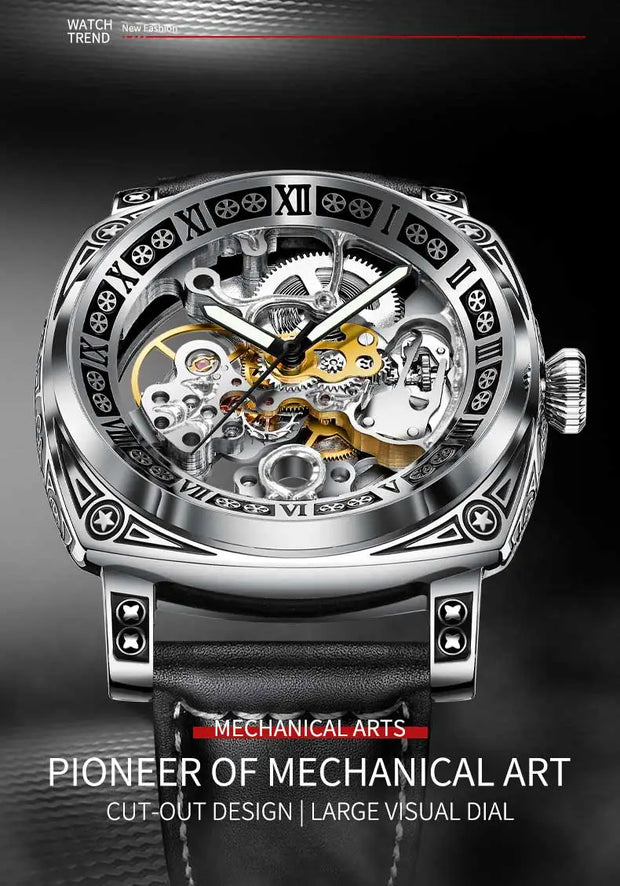 Authentic Brand Carved Watches Fully Automatic men watches Hollowed Fashion Mechanical Watches luxury MAN WATCH Reloj Hombre