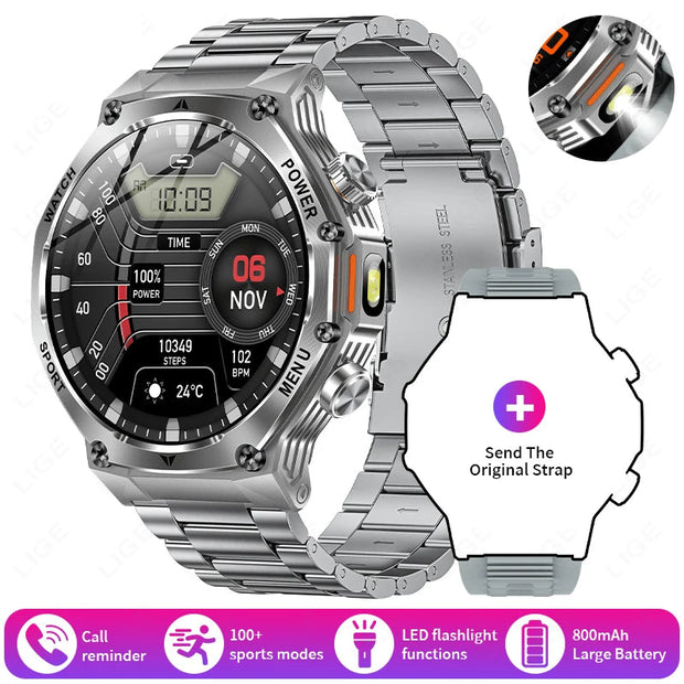 800mAh Large Battery Heart Rate Blood Oxygen Health Smartwatch