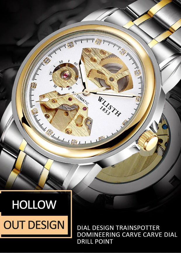 Fashion Hollow Business Tourbillon Automatic Mechanical Watch for Men