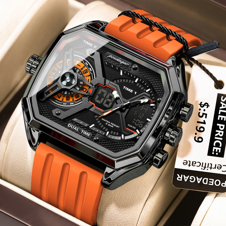 New Electronic Rectangle Silicone Strap Quartz Watches